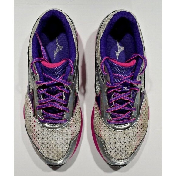 Mizuno Women's Wave Legend 3 Running Shoes Pearl/Gray/Pink/Purple Size 9.5 - Picture 2 of 12